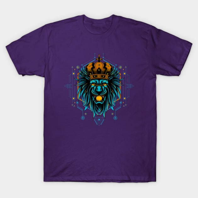 lion head crown T-Shirt by Mako Design 